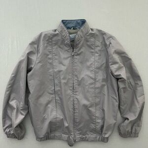 Vintage 80s CLIQUE by Jahn Heckler grey windbreaker bomber light jacket